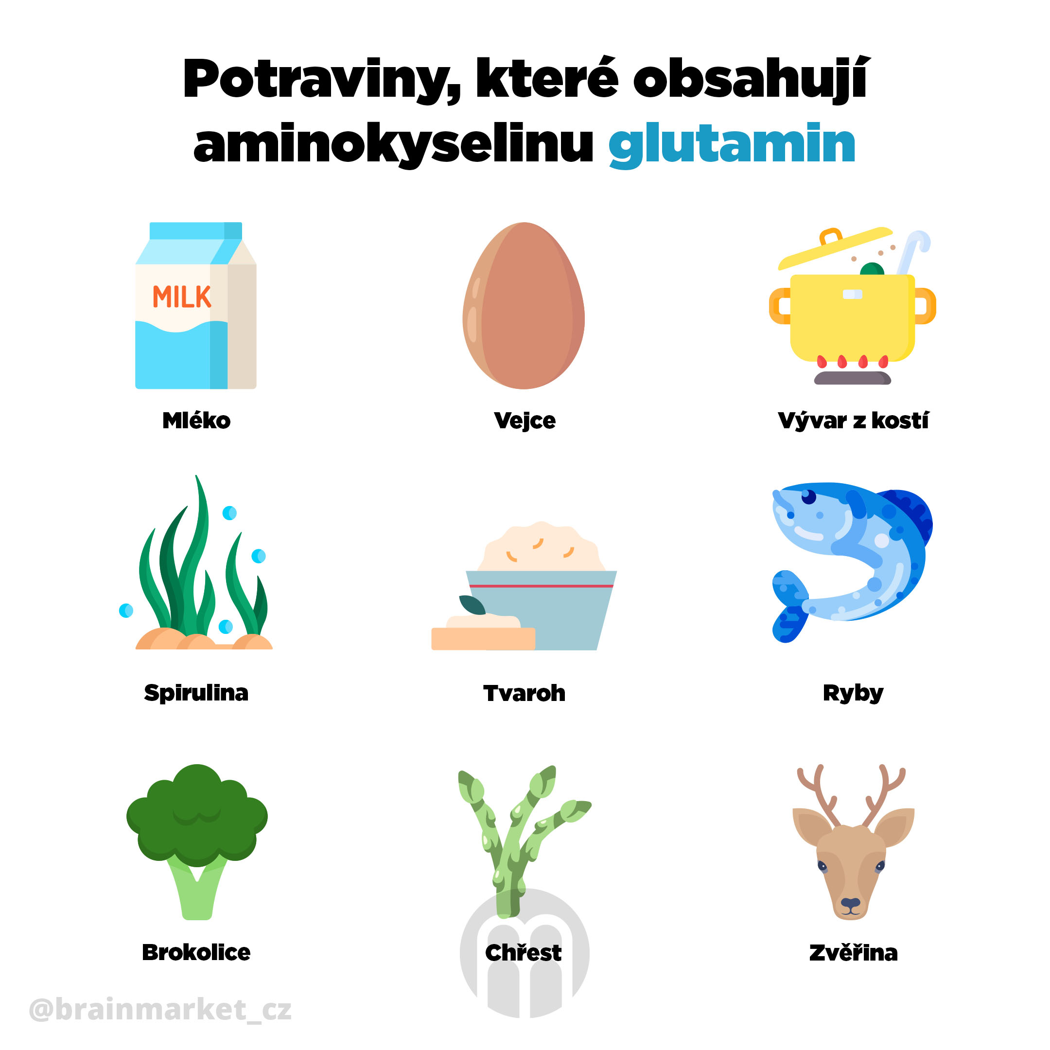 potraviny glutamin infografika brainmarket CZ